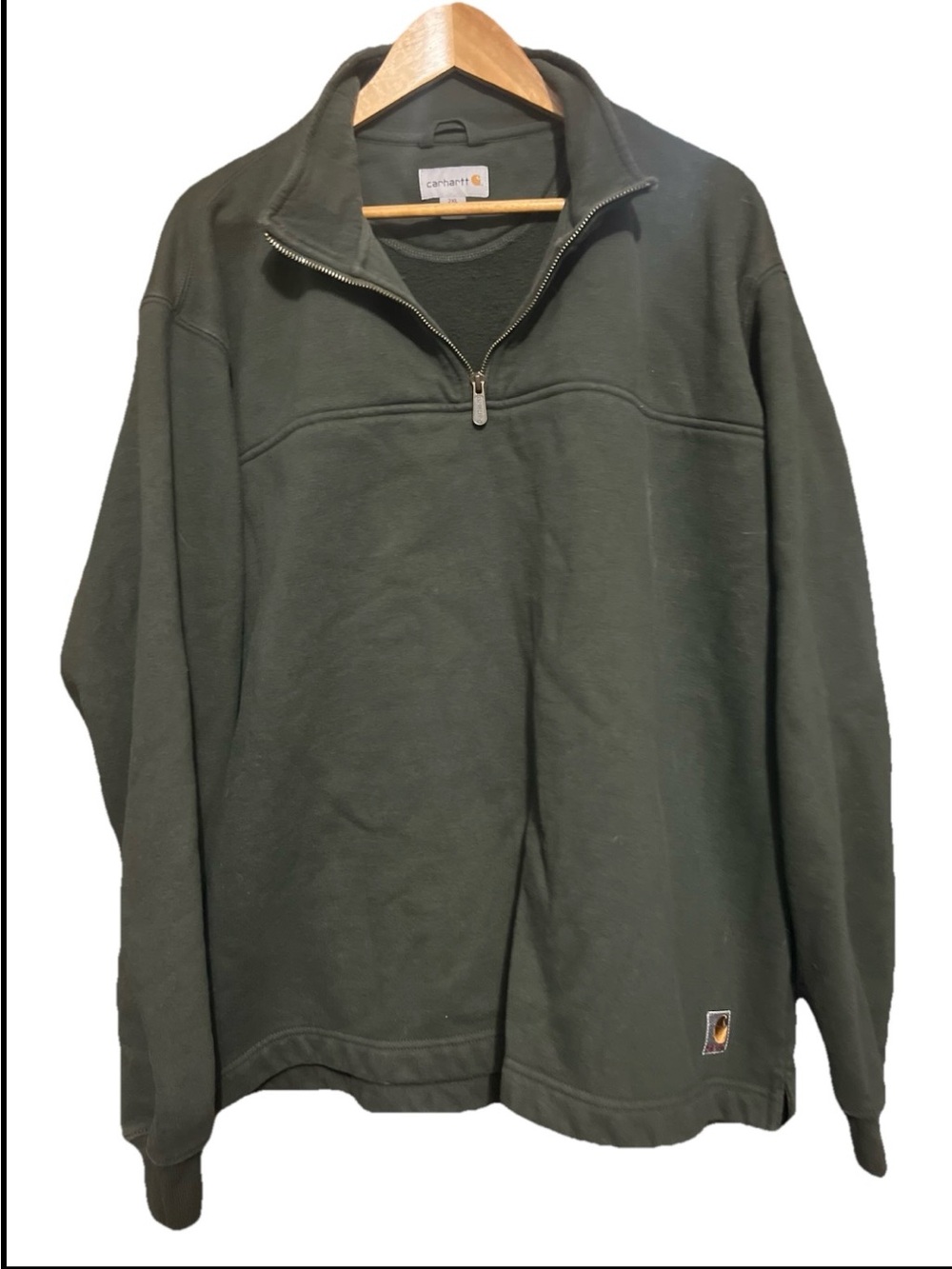 Carhartt Men's Dark Olive Green Half-Zip Pullover 2XL